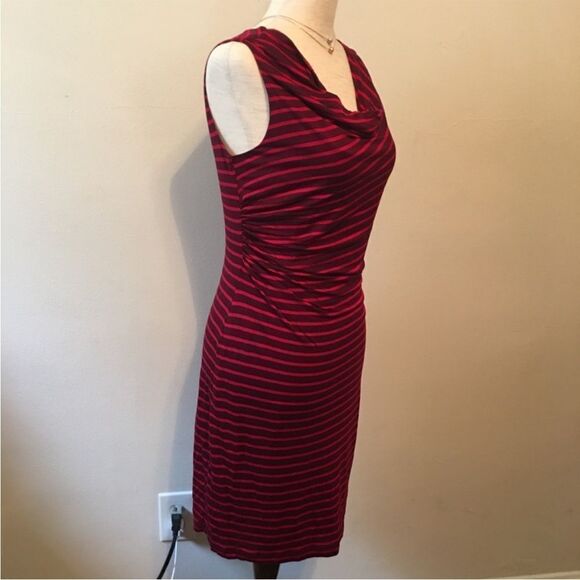 LOFT Red and Black Striped Dress - Picture 3 of 7